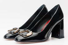 Load image into Gallery viewer, The Ferrara Black Patent Leather Block Heel Pump Women Shoe