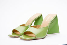 Load image into Gallery viewer, The Butterfly Block Heel Green Patent Leather Sandal Final Sale!