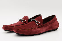 Load image into Gallery viewer, The Bari Burgundy Suede Leather Bit Drive Loafer Men  Shoe