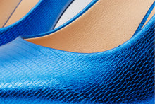 Load image into Gallery viewer, The Maple Sax Blue Leather Pump Fuchsia Sole Women Shoe