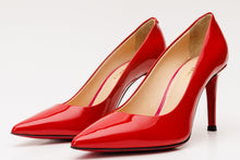 Load image into Gallery viewer, The Ege Red Leather Pump Fuchsia Sole Women Shoe