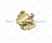 Load image into Gallery viewer, CZ Micro Pave Butterfly Shape Pendant,Cubic Zirconia Charm, Necklace Bracelet Charm Pendant, 21x15mm, Sku#JL28