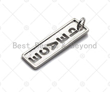 Load image into Gallery viewer, Hollow Out PEACE Bar Pendant, Gold/Silver/Rose Gold/Black Rectangle Dog Tag Pendant, DIY Jewelry Gift, 10x29mm, Sku#ML05