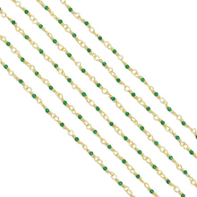 Load image into Gallery viewer, Geen Stone Rosary chain by feet/yard, HX16