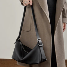 Load image into Gallery viewer, Vegetable-Tanned Genuine Leather Hobo Bag - Belt-Attachable Crossbody Shoulder Bag