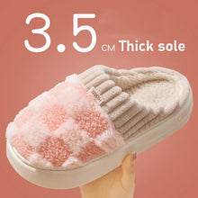 Load image into Gallery viewer, Plaid Plush Slippers for Women &amp; Men