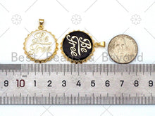 Load image into Gallery viewer, Colorful Enamel Be Free Word On Bottle Cap Pendant,18k Gold