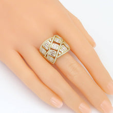 Load image into Gallery viewer, Clear Baguette CZ Chunky Twisted Statement Ring, Sku#A230