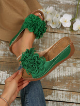 Load image into Gallery viewer, Women's Floral Wedge Sandals | Platform Mule Slides with Adjustable Ankle Strap