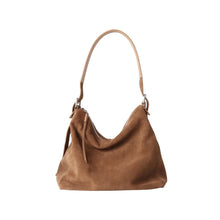 Load image into Gallery viewer, Women's Genuine Leather Bucket Crossbody Shoulder Bag – Retro Suede Soft Structured Handbag