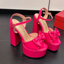 Load image into Gallery viewer, Women's Chunky Heel Peep-Toe Platform Sandals - Buckle Closure Casual Heels