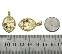 Load image into Gallery viewer, Colorful CZ Gold Joy is yours Oval Medallion Charm, Sku#LK761