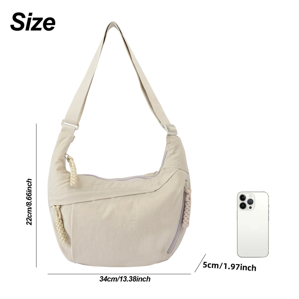 Women's High-Capacity Nylon Crossbody Bag - Lightweight Everyday Shoulder Bag