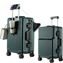 Load image into Gallery viewer, Suitcase Travel Luggage Trolley Front-Opening Large Capacity Aluminum Frame Carry-On Cabin Bag