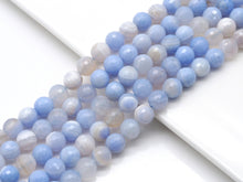 Load image into Gallery viewer, Quanlity Natural Blue Banded Agate Round Faceted Beads, Sku#UA285