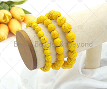 Load image into Gallery viewer, Natural Yellow Howlite Stretchy Bracelet,SKU#EF42