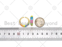 Load image into Gallery viewer, Colorful Rhombus Enamel Adjustable Ring, Sku#C127