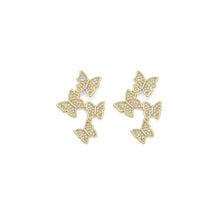 Load image into Gallery viewer, Gold Clear CZ Four Butterflies Charm, Sku#LD425