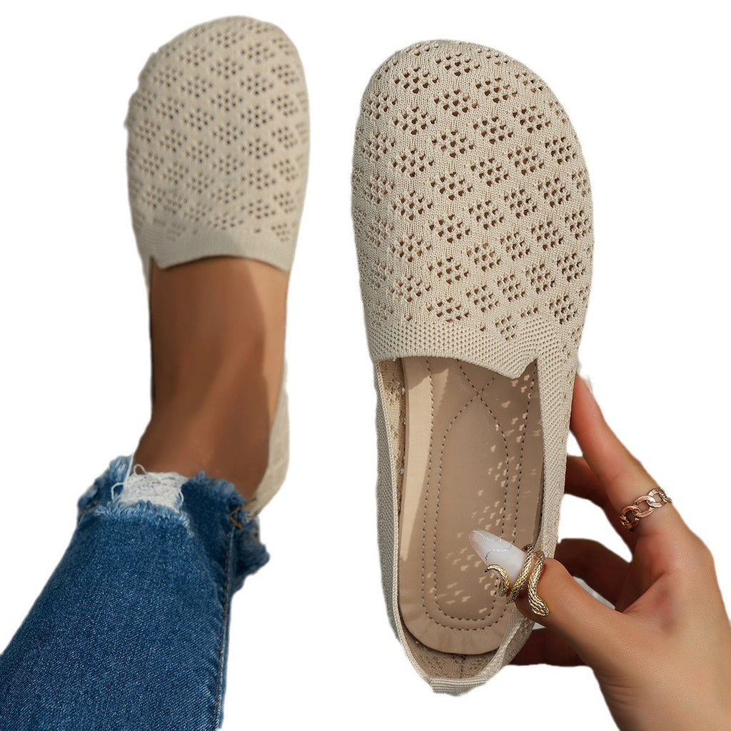 Women's Suede Slip-On Loafers - Breathable Hollow-Out Casual Flats | Sarah Express