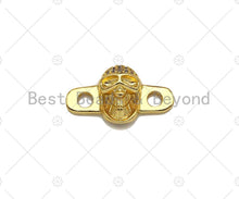 Load image into Gallery viewer, CZ Micro Pave Skull Connector,18K Dainty Gold Cubic Zirconia Charm, Necklace Bracelet Charm Pendant,11x20mm, Sku#LK258