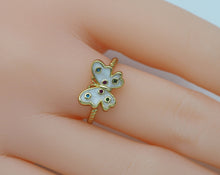 Load image into Gallery viewer, White Enamel Butterfly Adjustable Ring, JD23