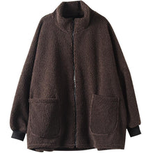Load image into Gallery viewer, Plus-size Loose-fitting Long-sleeve Womens Casual Lambswool Coat