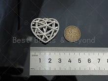Load image into Gallery viewer, CZ Micro Pave 3D Heart Cage Shape Pendant/Charm, SKU#L492