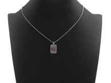 Load image into Gallery viewer, Antique Finish CZ Micro Pave Rectangle With Lip Pendant, Clear Cubic Zirconia Pave Rectangle Charm Pendant, 13x20mm,sku#F996C