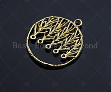 Load image into Gallery viewer, Filigree Gold Lacy Charm with Colorful Stone, Round/Teardrop/Oval Brushed Gold Twisted Wire Charm Pendants, Jewelry Findings,sku#CP04
