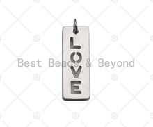 Load image into Gallery viewer, Hollow Out LOVE Bar Charm/Pendant, Gold/Silver/Rose Gold/Black Rectangle Dod Tag Pendant, DIY Valentine's Day Gift, 11x29mm, Sku#ML03