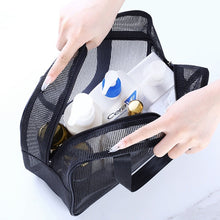 Load image into Gallery viewer, Men's Mesh Toiletry Travel Bag – Foldable Resin Mesh Shower &amp; Storage Bag