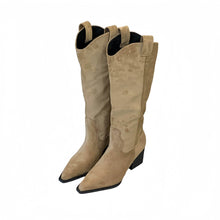 Load image into Gallery viewer, Women's Vintage Western Cowboy Boots | Suede Pointed Toe Chunky Heel Slip-On