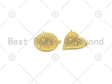 Load image into Gallery viewer, CZ Micro Pave Evil Eye On Round/Heart Shape Pendant,18K Gold Filled Evil Eye Charm, Necklace Bracelet Charm Pendant,22mm/23x25mm,Sku#LK382