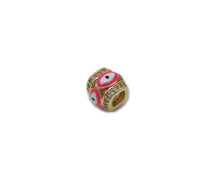 Load image into Gallery viewer, CZ Enamel Evil Eye On Tube Spacer Beads, Sku#LD276