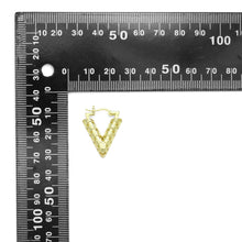 Load image into Gallery viewer, Gold V Shape Geometry Huggie Earrings, Sku#A249