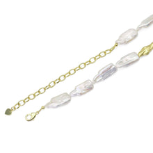 Load image into Gallery viewer, Freshwater Long Nugget Biwa Pearl with Gold Spacer Necklace, Y866