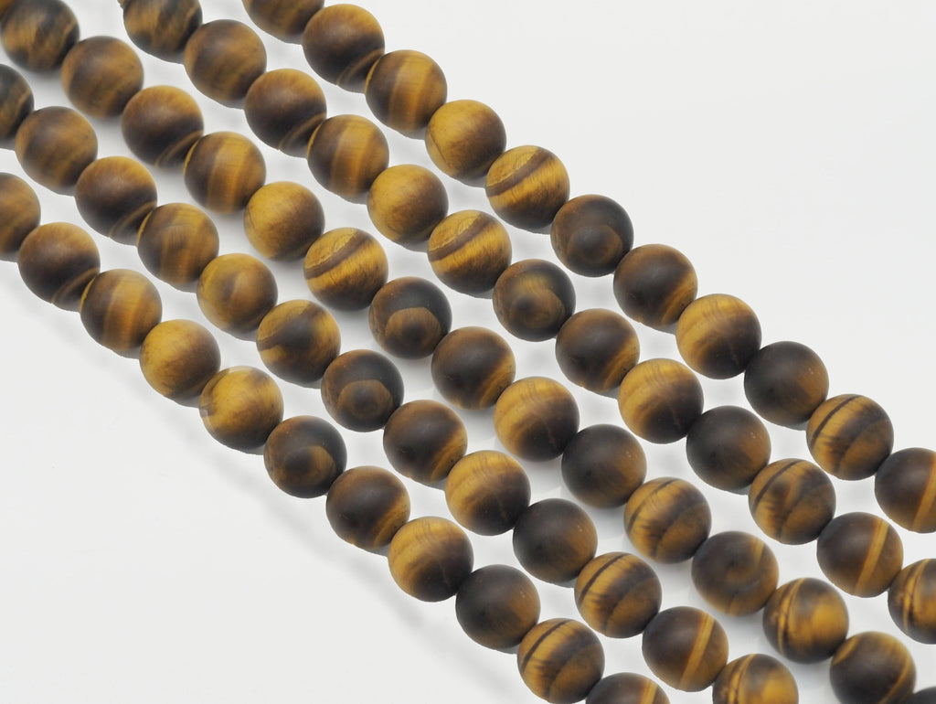 Matt Genuine Yellow Tiger Eye Round Smooth Beads, Sku#UA288