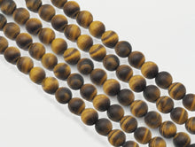 Load image into Gallery viewer, Matt Genuine Yellow Tiger Eye Round Smooth Beads, Sku#UA288