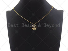 Load image into Gallery viewer, Gold Owl Charms, Dainty Owl Charms, Owl Pendant, Gold Charm, Gold Pendant, Necklace Charms, 15x16mm, Sku#LK96