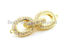 Load image into Gallery viewer, 38x12mm CZ Micro Pave Chain Shaped Connector, Cubic Zirconia Oval Link Connector, sku#G98