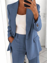Load image into Gallery viewer, Lapel Blazer &amp; Slim-Fit Trousers Two-Piece Suit – 10 Colors XS–5XL