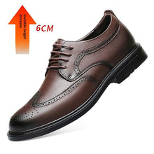 Load image into Gallery viewer, Men's Invisible Height Increasing Leather Shoes | Business Formal Elevator Shoes 6cm 8cm Lift