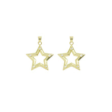 Load image into Gallery viewer, CZ Gold Five Point Star Frame star Charm, Sku#LK911