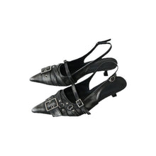 Load image into Gallery viewer, Women's Retro Pointed-Toe Ankle-Strap High Heel Sandals - Punk Style Mid Heel Shoes