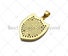 Load image into Gallery viewer, CZ Micro Pave Cross On Shield Shape Pendant/Charm,Cubic Zirconia Charm, Necklace Bracelet Charm Pendant,19x26mm, Sku#LK189