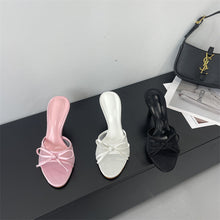 Load image into Gallery viewer, Women's Bow-Tie Mesh High-Heel Slide Sandals - Open-Toe Fashion Heels