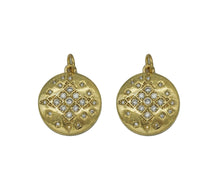 Load image into Gallery viewer, Gold CZ North Star On Round Coin Charm, Sku#LK685