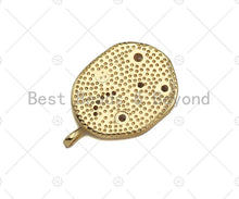 Load image into Gallery viewer, CZ Micro Pave Moon Star Evil Eye Star On oval Shape Pendant/Charm,CZ 14K Dainty Gold Charm, Necklace Bracelet Charm Pendant,21x32mm,Sku#CP19