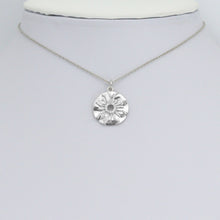 Load image into Gallery viewer, CZ Silver Round Flower Charm Pendant, Sku#L734