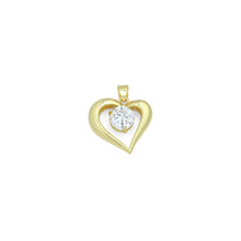 Load image into Gallery viewer, Big Diamond CZ Gold Heart Charm Pendant, Sku#LK1157